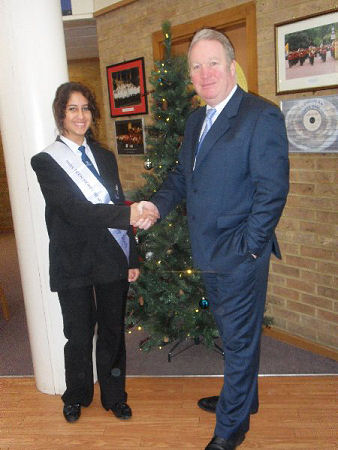 Mike visits Miss Teen Hemel Hempstead Galaxy 2010 - Gabriela Gatehouse - at Longdean School