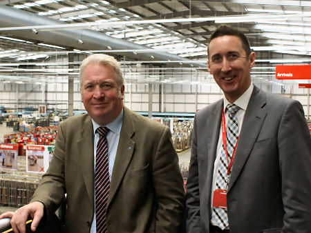 Mike Penning with Processing Director, Ray Tompsett during a visit to Royal Mail’s new Home Counties North Mail Centre