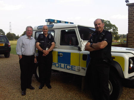 Mike Penning MP with Rural Special Constables Richard Downs and Nigel Lacey